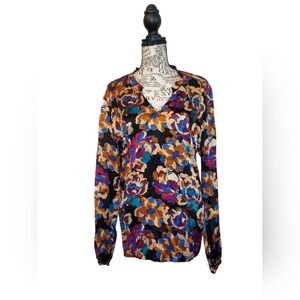 Worth New York 100% Silk Floral Multicolor Women's Top  Size:14